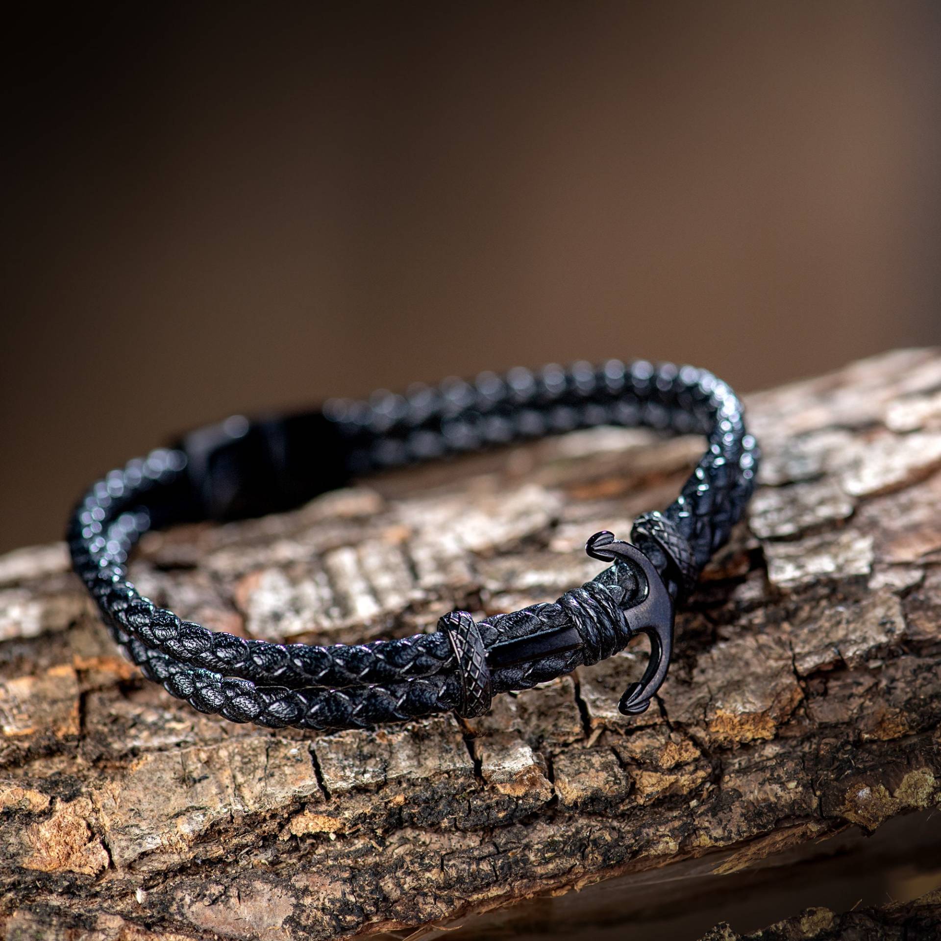 Weihnachtsgeschenk, Anker Armband/Herren Lederarmband Cooler Schmuck Geschenk Schwarzes Geflochtenes von blackeagledesgn