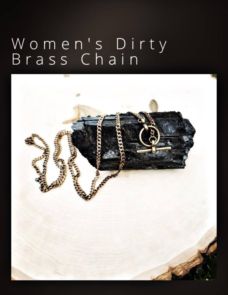 Frauen Dirty Messing Halskette, Kurze Antike Einfache Dunkle Kette Frauen Dirty Messing Halskette, Kurze Antike Einfache Dunkle Kette von blackfeatheralchemy