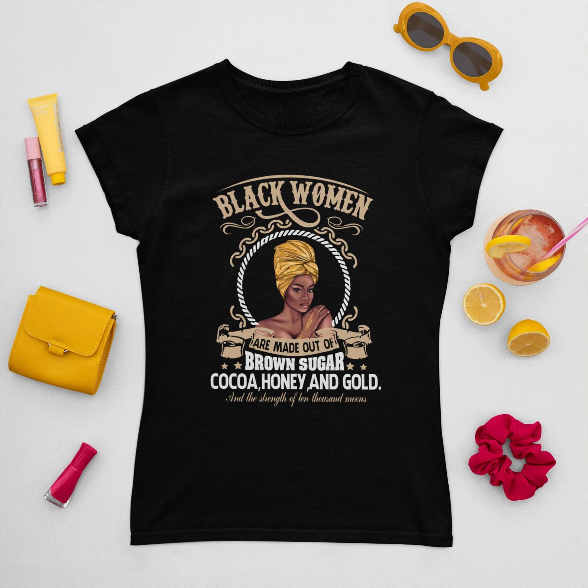 Schwarzes Frauen Shirt, Melanin Schwarzes Power Afro Haar Zucker Mädchen Zauber von blacktoroyalty