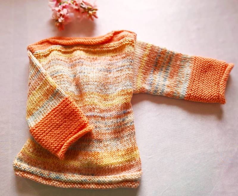 Pulli Pullover Fürs Baby Handgestrickt, Größe 74-80 Farbe Natur Apricot #25.51 von blamuesHandarbeiten