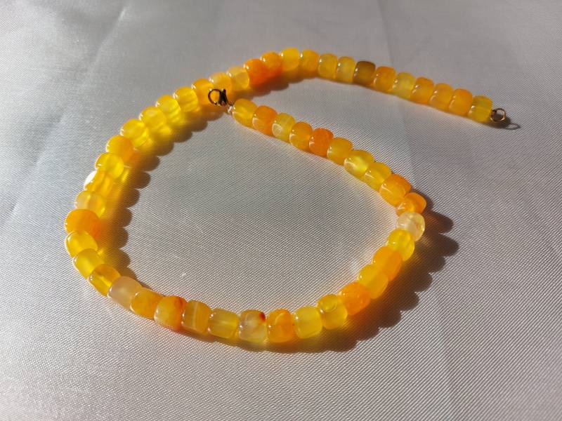 Sommerkette Edelstein Achat Wunderschön Gelb von blauwietuerkis