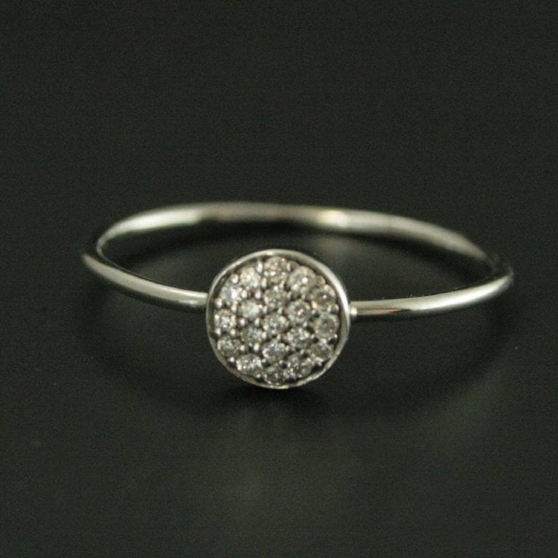 Diamant Dot Ring Cluster Zierlicher Pave Kreis Rund .10Cttw von blazerarts