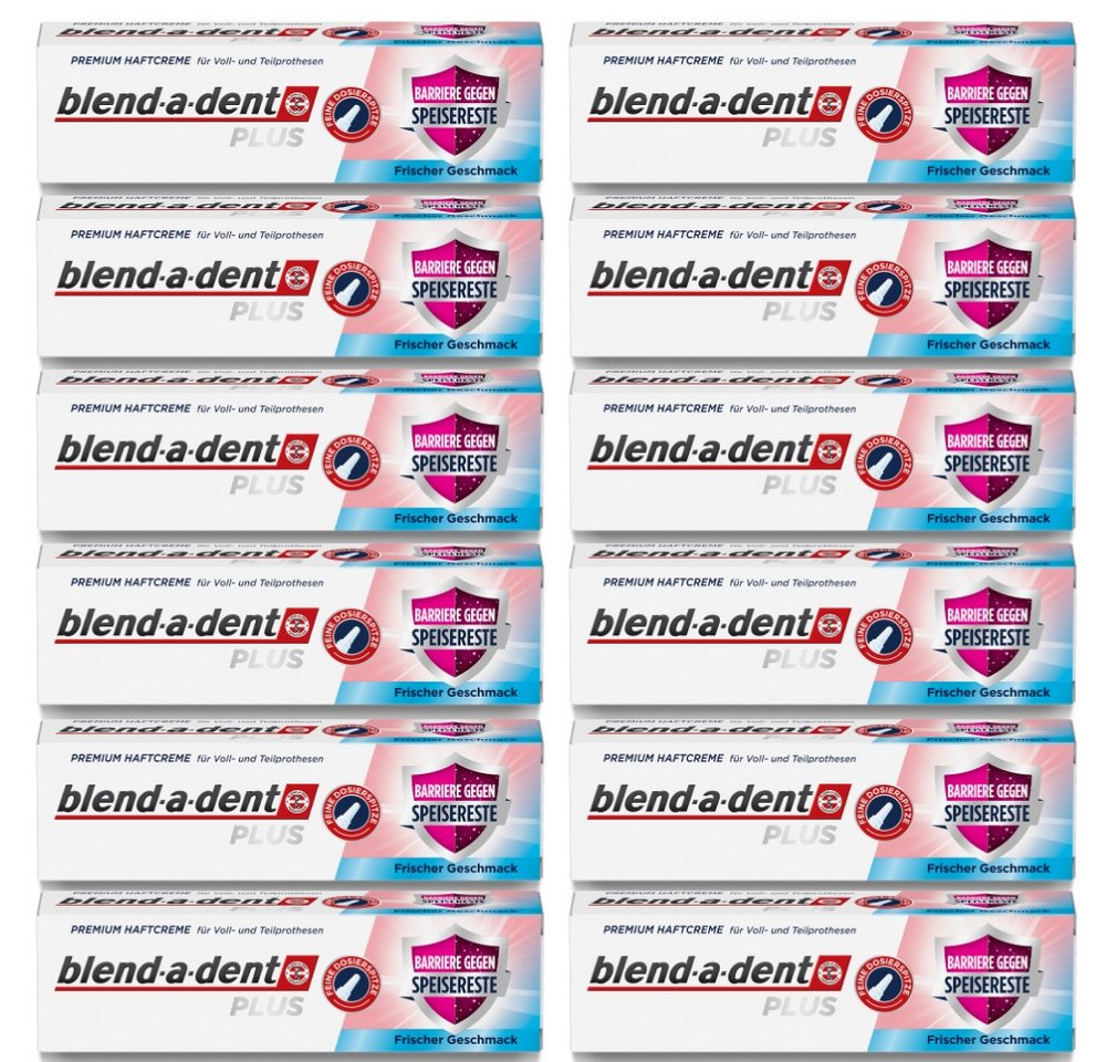 blend-a-dent Zahnpflege-Set PLUS Premium Haftcreme Barriere gegen Speisereste Frischer Geschmack, 12 x 40g, 12-tlg. blend-a-dent Zahnpflege-Set PLUS Premium Haftcreme Barriere gegen Speisereste Frischer Geschmack, 12 x 40g, 12-tlg. von blend-a-dent