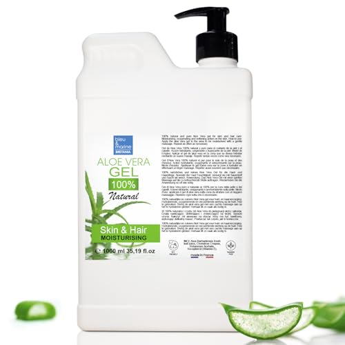 Aloe Vera Gel aus Bio-Pflanzen der Kanarischen Inseln, Skincare Babys und Haustiere, Frisches Blatt, Vegan, Sonnenbrand, Feuchtigkeitscreme, Gesicht, 100% Reines 1000 ml Aloe Vera Gel aus Bio-Pflanzen der Kanarischen Inseln, Skincare Babys und Haustiere, Frisches Blatt, Vegan, Sonnenbrand, Feuchtigkeitscreme, Gesicht, 100% Reines 1000 ml von bleu & marine Bretania