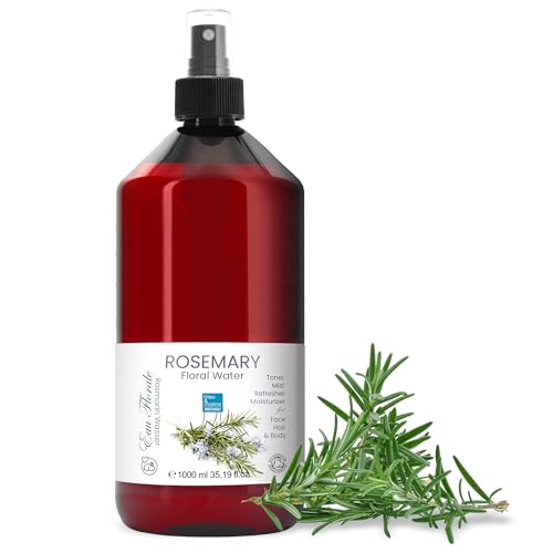 Rosmarinwasser Gesichtswasser Haar Spray 1000 ml Haarausfall Haarwachstum Haarwasser Naturkosmetik Rosmarin Haartonikum Wurzel Verstärker Pflegendes Kopfhaut Spray mit Rosmarin ätherischen Ölen von bleu & marine Bretania