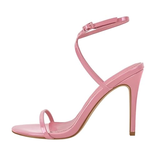 blingqueen Damen Stiletto Sandaletten Riemchensandalen High Heels Runde Offene Sommerschuhe Slingback Lack Rosa 39 EU blingqueen Damen Stiletto Sandaletten Riemchensandalen High Heels Runde Offene Sommerschuhe Slingback Lack Rosa 39 EU von blingqueen