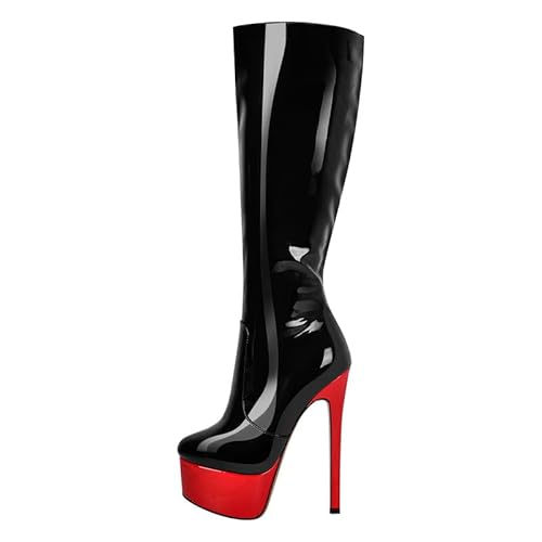 blingqueen Plateau Stiefel Stiletto Stretch Boots Lack Schwarz Rot 44 EU blingqueen Plateau Stiefel Stiletto Stretch Boots Lack Schwarz Rot 44 EU von blingqueen
