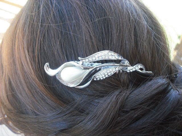 Abigail Sammlung, Strass Haarkamm, Calla Lilly Blume Braut Vintage-Stil-Haar-Accessoires, Hochzeit Haarkamm von blissbridal1