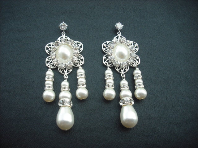 Allison Collection, Pearl Drop Post Ohrringe, Braut Vintage-stil Braut-Schmuck, Weddng Schmuck von blissbridal1