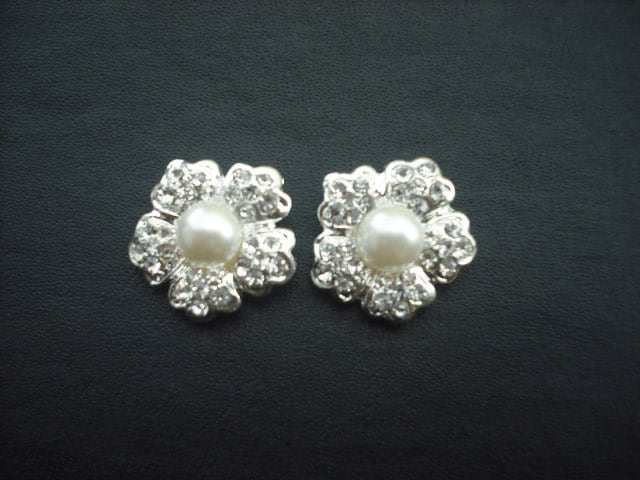 Avery Collection, Braut Ohrringe Pearl Center Strass Crystal Flower Ohrringe, Vintage-Stil Weddng Schmuck von blissbridal1