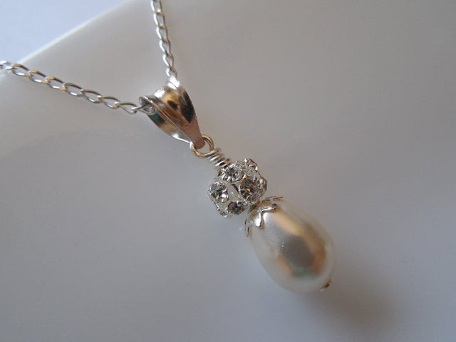 Braut Halskette Brautjungfern Strass Crystal Und Perlenkette, Vintage-Stil Halskette, Weddng Schmuck von blissbridal1