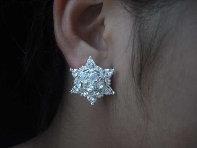 Brianna Collection, Bridal Ohrringe, Strass Crystal Star Flower Vintage Style Weddng Schmuck von blissbridal1