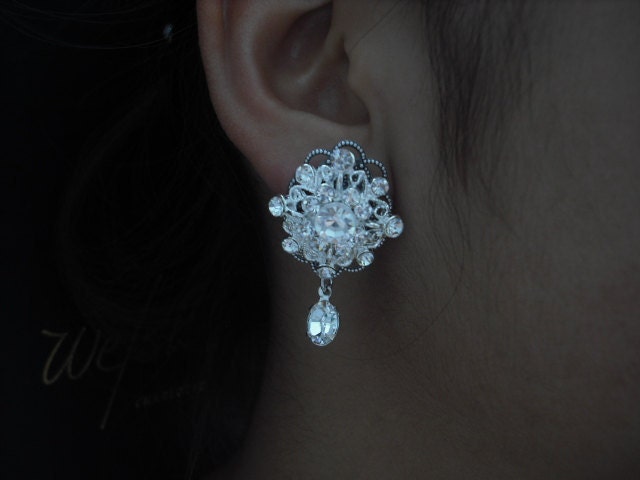 Claire Collection, Braut Ohrringe Strass Kristall Ohrringe, Art-Deco Vintage-Stil Weddng Schmuck von blissbridal1