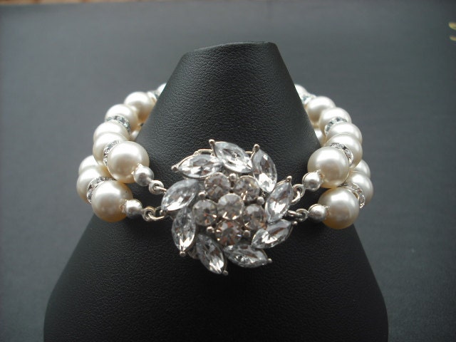 Emma Collection, Braut Armband Strass Kristall Armband, Vintage-Stil Braut-Schmuck, Weddng Schmuck von blissbridal1