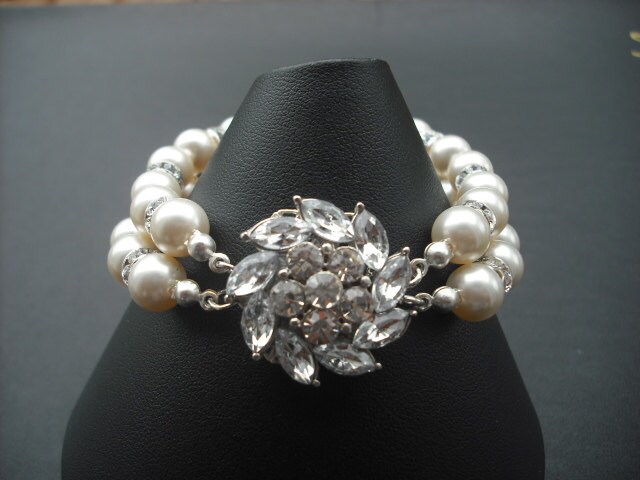 Emma Collection, Braut Armband Strass Kristall Armband, Vintage-Stil Braut-Schmuck, Weddng Schmuck von blissbridal1