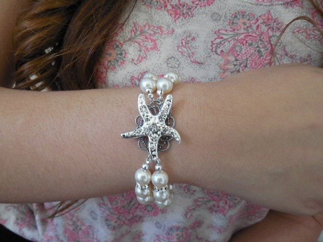 Sarfish Version 1, Beach Thema Hochzeit, Braut Armband, Strass Kristall Vintage-Stil Schmuck, Weddng Schmuck von blissbridal1