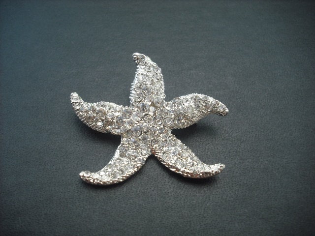 Seestern Collection Version 3, Hochzeit Schmuck, Strass Brosche, Vintage Style Bridal Seestern-Brosche von blissbridal1