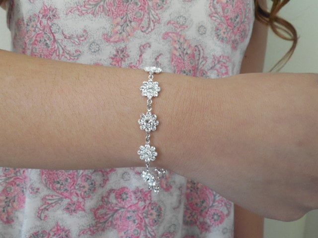 Swarovski-Kristall-Blumen-Armband, Bridal Bricelet, Brautjungfern Armband, Vintage Style Hochzeit Schmuck von blissbridal1