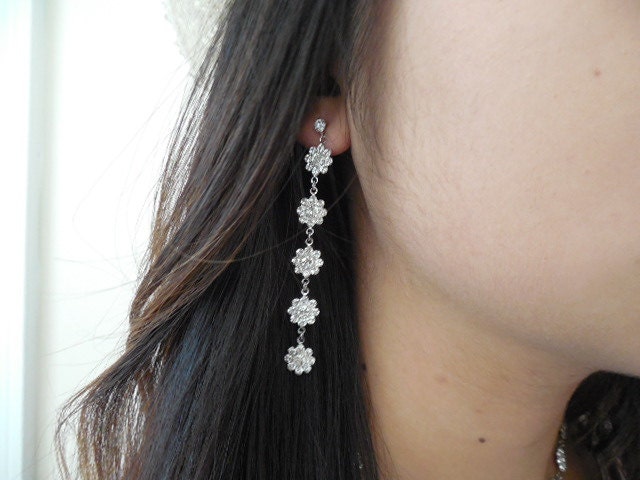Swarovski Kristall Blumen Braut Ohrringe, Brautjungfern Vintage-stil Weddng Schmuck von blissbridal1