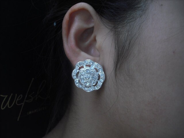 Verkauf - Aaliyah Collection, Bridal Ohrringe, Strass Blume Vintage Style Weddng Schmuck von blissbridal1