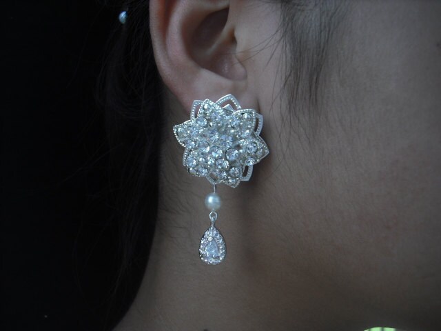 Verkauf - Sarah, Braut Ohrringe, Lange Strass Filigrane Kristall Art-Deco Vintage-Stil Weddng Schmuck von blissbridal1