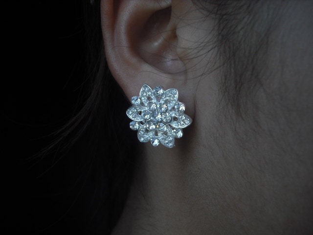 Zoey Collection, Bridal Ohrringe, Art Deco Strass Blume Vintage Style Weddng Schmuck von blissbridal1