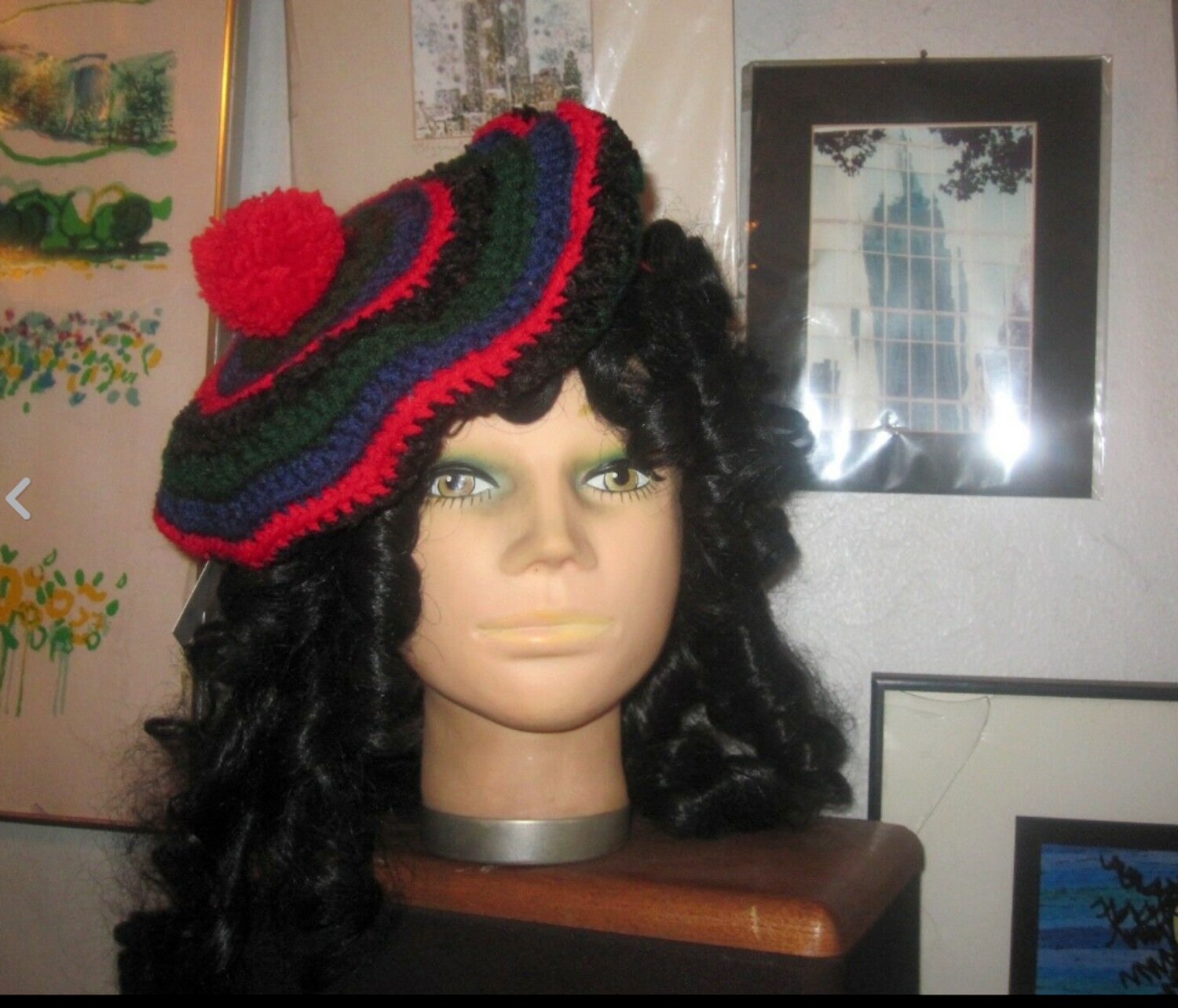 Gehäkelte Tam O' Shanter Baskenmütze Blackwatch Karierter Rasta Hut Mit Bommel Gehäkelte Tam O' Shanter Baskenmütze Blackwatch Karierter Rasta Hut Mit Bommel von blitzknitz