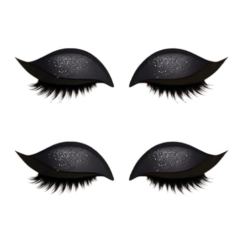 Lazy Eyeshadow Wimpernpflaster, selbstklebende wiederverwendbare Wimpern- und Eyeliner-Aufkleber, farbenfroher Beauty Fashion Eyelid Line Sticker, wasserfest und schweißfest (Black*2) von blmcoos