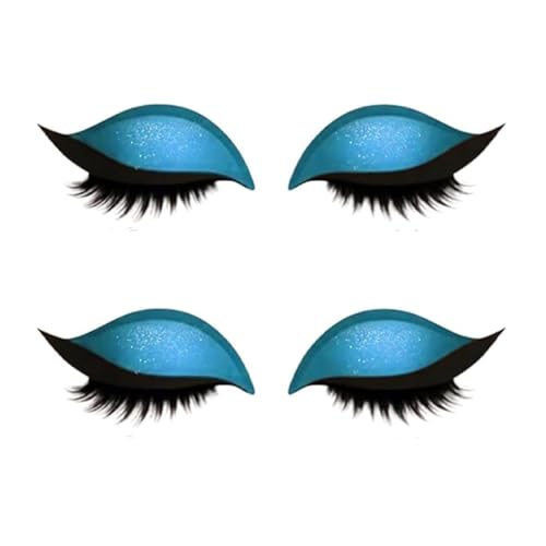 Lazy Eyeshadow Wimpernpflaster, selbstklebende wiederverwendbare Wimpern- und Eyeliner-Aufkleber, farbenfroher Beauty Fashion Eyelid Line Sticker, wasserfest und schweißfest (Blue*2) von blmcoos