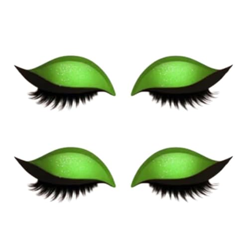 Lazy Eyeshadow Wimpernpflaster, selbstklebende wiederverwendbare Wimpern- und Eyeliner-Aufkleber, farbenfroher Beauty Fashion Eyelid Line Sticker, wasserfest und schweißfest (Green*2) von blmcoos