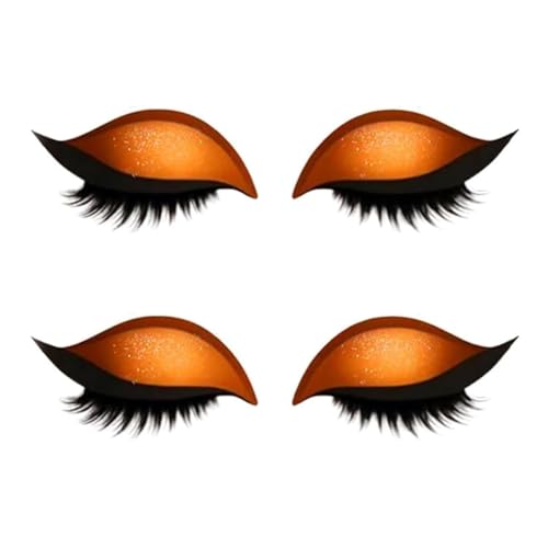 Lazy Eyeshadow Wimpernpflaster, selbstklebende wiederverwendbare Wimpern- und Eyeliner-Aufkleber, farbenfroher Beauty Fashion Eyelid Line Sticker, wasserfest und schweißfest (Orange*2) von blmcoos