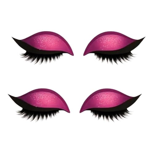 Lazy Eyeshadow Wimpernpflaster, selbstklebende wiederverwendbare Wimpern- und Eyeliner-Aufkleber, farbenfroher Beauty Fashion Eyelid Line Sticker, wasserfest und schweißfest (Pink*2) von blmcoos