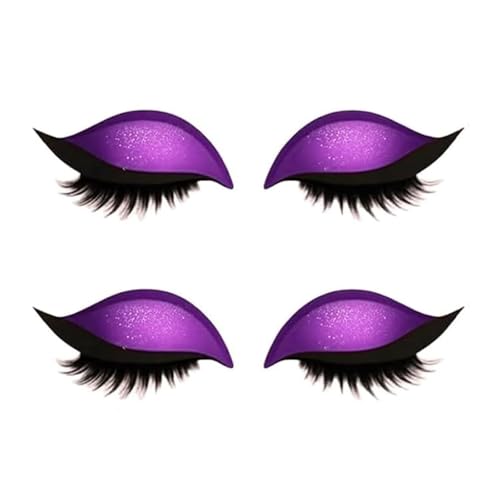 Lazy Eyeshadow Wimpernpflaster, selbstklebende wiederverwendbare Wimpern- und Eyeliner-Aufkleber, farbenfroher Beauty Fashion Eyelid Line Sticker, wasserfest und schweißfest (Purple*2) von blmcoos
