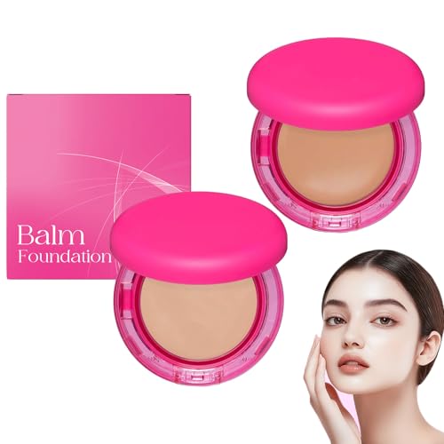 Peptide Balm Foundation, Balsam-Foundation für reife Haut, Puder mit mittlerer, aufbaubarer Deckkraft, Anti-Aging,wischfest,feuchtigkeitsspendend, glättet die Textur,hellt den Teint auf (#1#3) von blmcoos