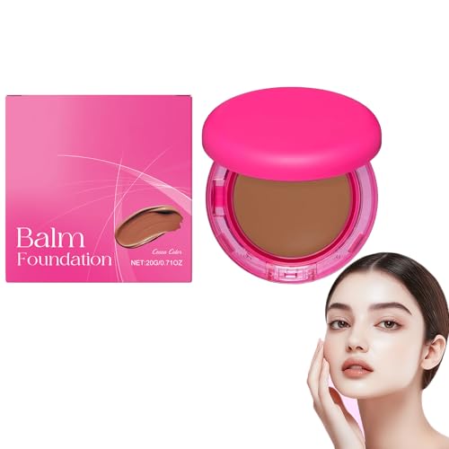 Peptide Balm Foundation, Balsam-Foundation für reife Haut, Puder mit mittlerer, aufbaubarer Deckkraft, Anti-Aging,wischfest,feuchtigkeitsspendend, glättet die Textur,hellt den Teint auf (Cocoa #4) von blmcoos
