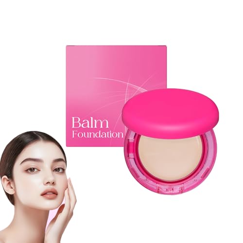 Peptide Balm Foundation, Balsam-Foundation für reife Haut, Puder mit mittlerer, aufbaubarer Deckkraft, Anti-Aging,wischfest,feuchtigkeitsspendend, glättet die Textur,hellt den Teint auf (Ivory #2) von blmcoos