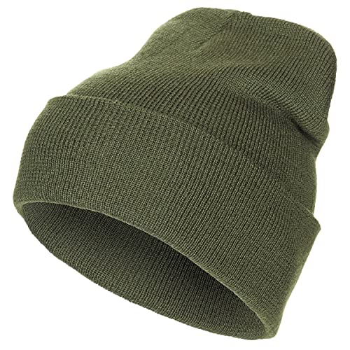 blntackle76 Strickmütze Beanie Mütze Olive/grün, balu/Navy, schwarz/Black 100% Wolle Damen Herren Wintermütze | für Frauen Männer Unisex Weich & Warm one Size (Olive/grün) von blntackle76