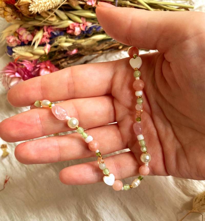 Verstellbare Perlenkette Mit Rosa Und Grünen Perlen | Fairy Aesthetic Dopamine Schmuck |Geschenk Rostfrei Allergiefrei Verstellbare Perlenkette Mit Rosa Und Grünen Perlen | Fairy Aesthetic Dopamine Schmuck |Geschenk Rostfrei Allergiefrei von blombarn