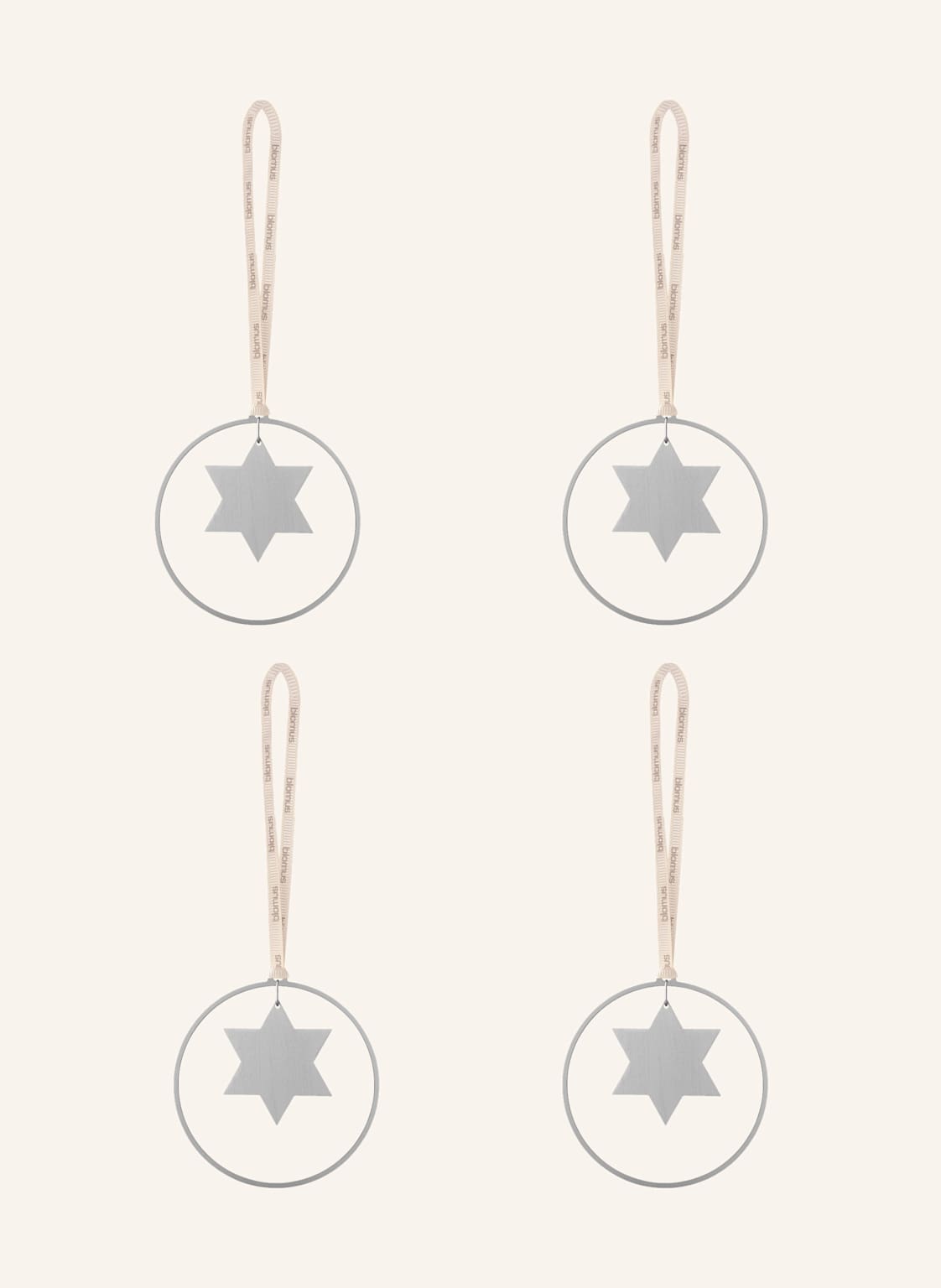 Blomus 4er-Set Dekoanhänger Kitai silber von blomus