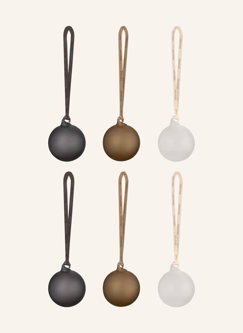 Blomus 6er-Set Weihnachtskugeln Juhla braun von blomus