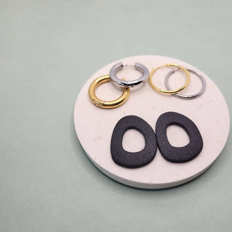 Anhängerpaar in Schwarz Für Creolen Zum Wechseln I Mix&match von bloomandboomstudio