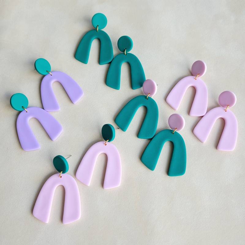 statement-Ohrringe Colourblocking von bloomandboomstudio