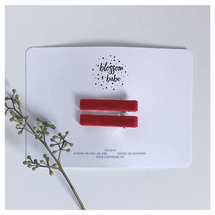 Samt "Nora' Twin Pack Filz Bogen Krokodil Haarspangen Samt "Nora' Twin Pack Filz Bogen Krokodil Haarspangen von blossomandbabe