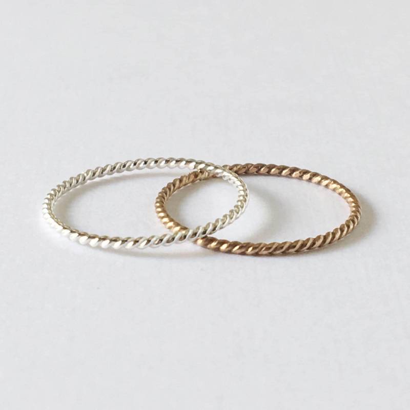 1 Twisted Stacking Ring - Sterling Silber Oder 14K Gold Filled/Schmuck Geschenke Für Sie Minimalistisch von blossomandshine