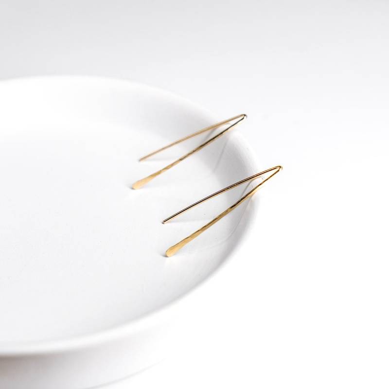 Gehämmerte Haken Ohrringe/sterling Silber Oder 14K Gold Filled Modern Minimal Zierlicher Schmuck Geschenke Für Sie von blossomandshine