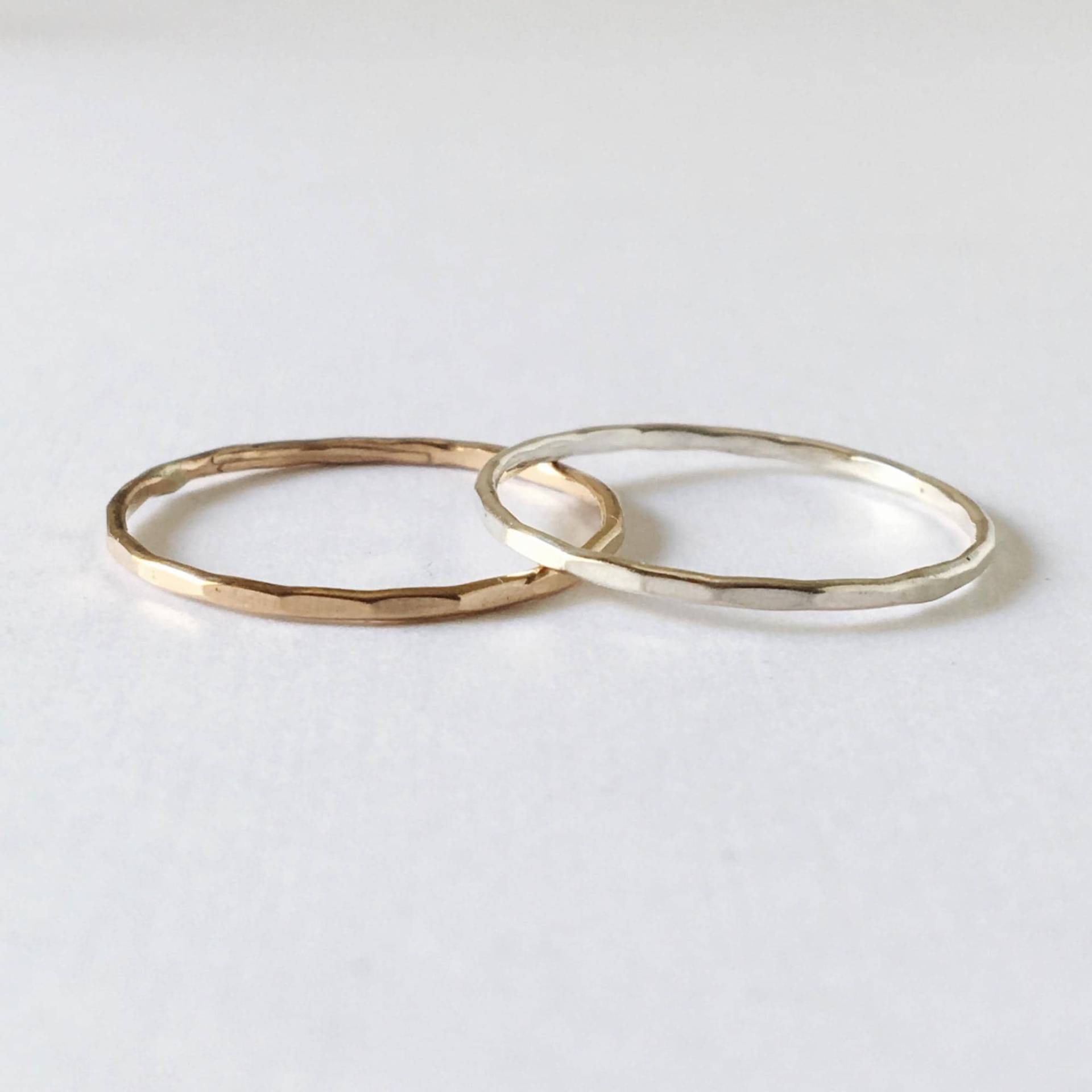 Gehämmerter Ring - Sterling Silber Oder 14 K Gold Filled, Stapelringe von blossomandshine