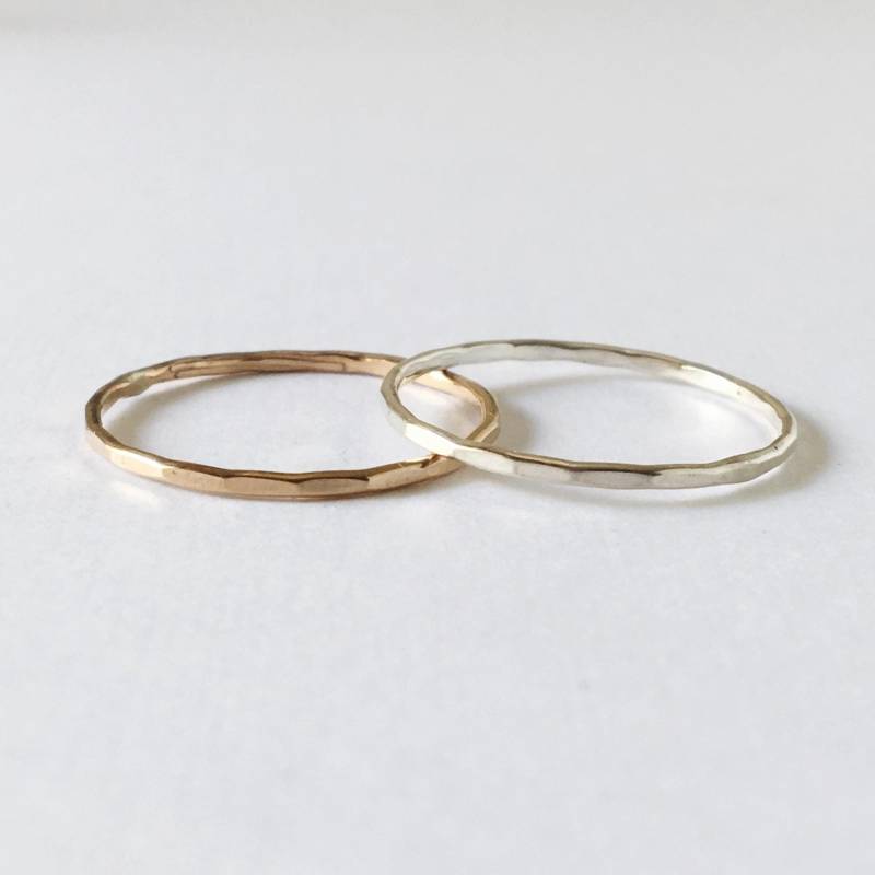 Gehämmerter Ring - Sterling Silber Oder 14 K Gold Filled, Stapelringe von blossomandshine