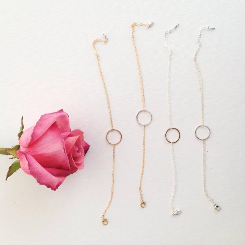 Gehämmertes Kreis Armband/Sterling Silber 14K Gold Filled Gemischte Metalle Zierlicher Schmuck Geschenke Für Sie Stapel Armbänder von blossomandshine