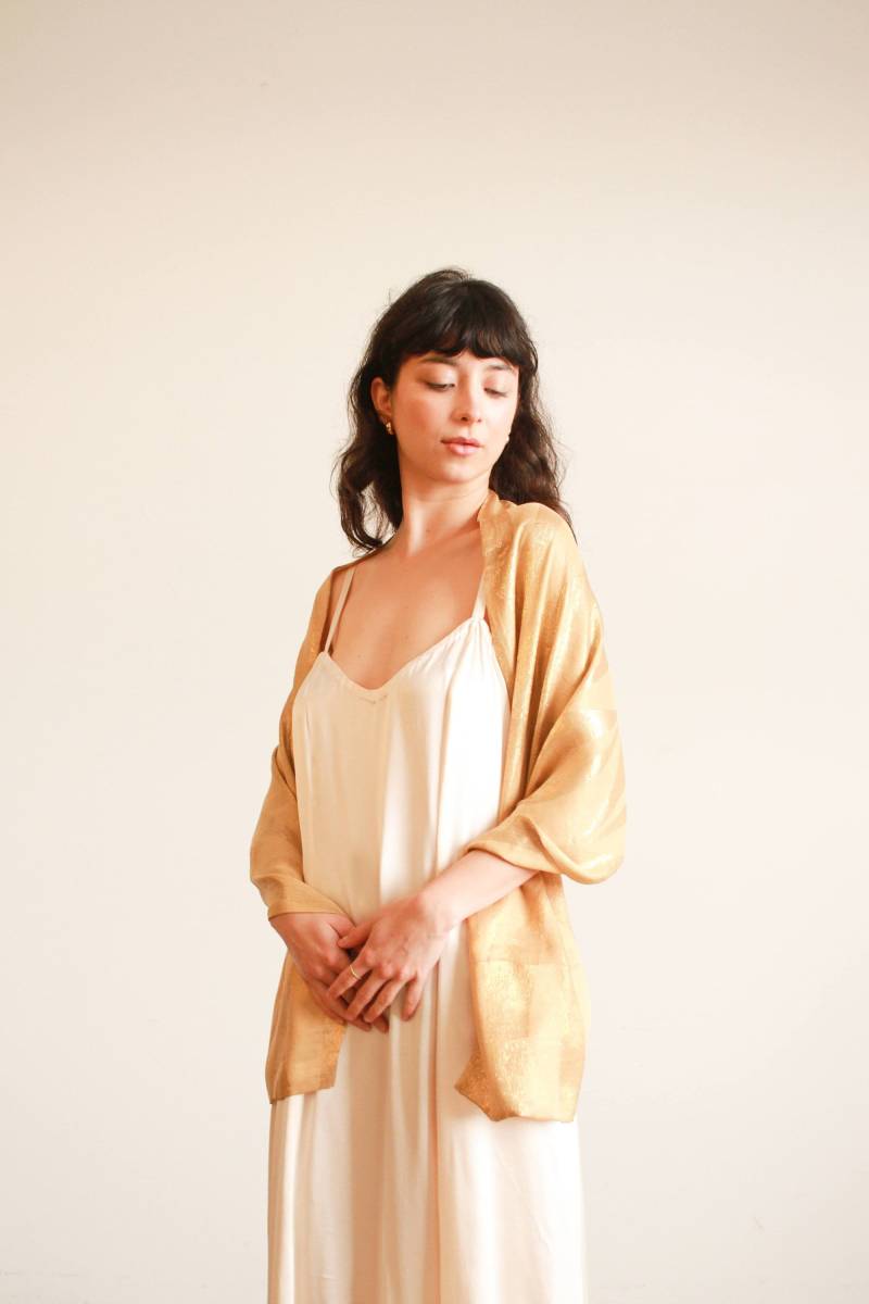 1920Er Jahre Gold Lamé Art Deco Schultertuch von blossomvintageshop