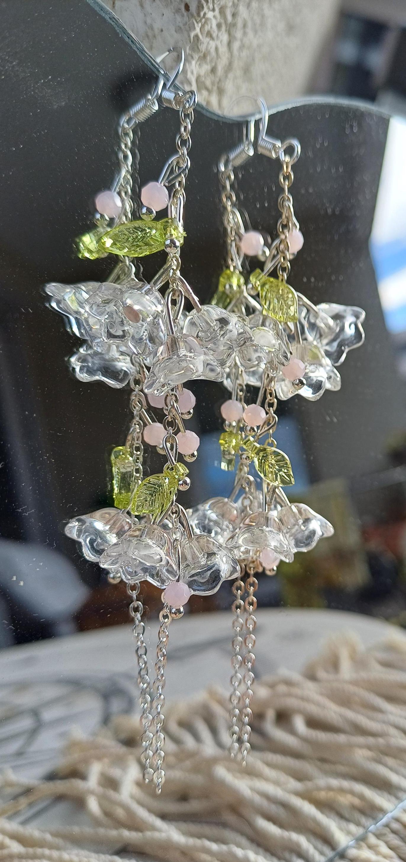 Hängeohrringe Transparente Blüte Hängeohrringe Transparente Blüte von blovedSchmuckdesign